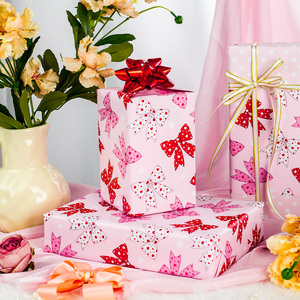Pink Bow <b>Pattern</b> Gift Wrapping <b>Paper</b> Double-Sided Art <b>Paper</b> for Birthday Packaging - Product Image 2