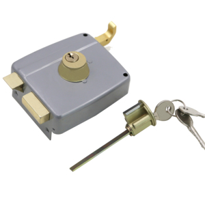 Serrure de Porte à Double Poignée Haute Sécurité, Verrou de Porte de 100 mm et 3 Clés en Fer, Serratura Cancello Con Cilindro - Product Image 1