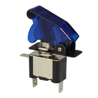 Interrupteur à bascule 12V DC 20A robuste, éclairé par LED, avec protection de sécurité pour avion et couvercle rabattable