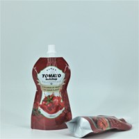 Pochette souple personnalisée avec bec verseur pour sauce tomate, emballage plastique pour aliments liquides