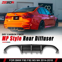 Diffuseur arrière ZESON en fibre de carbone sèche style MP pour BMW M3 F80 M4 F82 F83 2014-2018