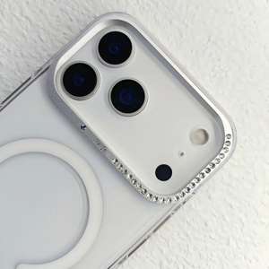 Compatible avec iPhone 17 Pro Max, coque de téléphone magnétique transparente en PC anti-jaunissement 17 Air, diamant scintillant 16 - Product Image 3