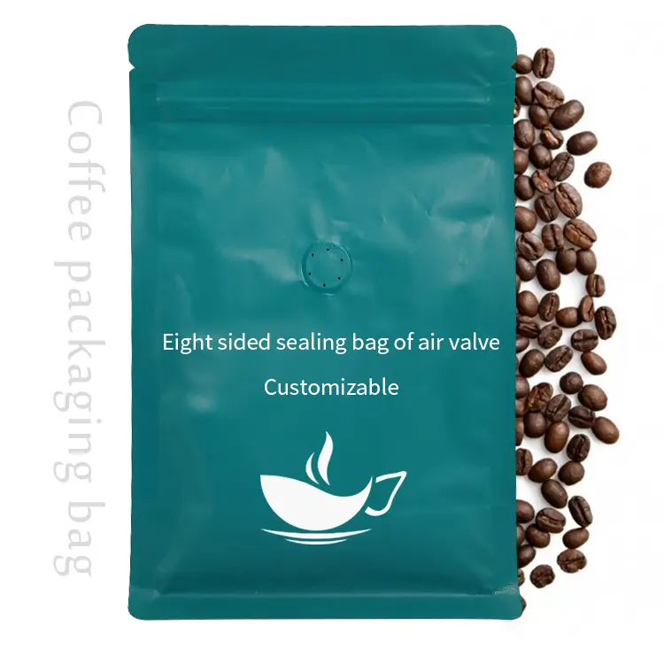 Koffieverpakking Eco-Vriendelijke Biologisch Afbreekbare Koffiebonenzak Plastic Materialen Food Grade Eco-Vriendelijke 4 Zijden Afdichtingszak