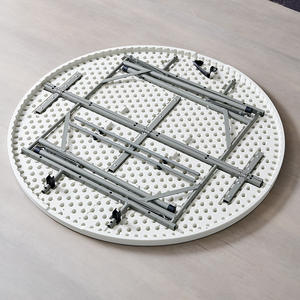 Mesa Plegable Redonda Blanca <span class=keywords><strong>de</strong></span> <span class=keywords><strong>Resina</strong></span> Plástica Ligera y Económica para Banquetes - Product Image 4