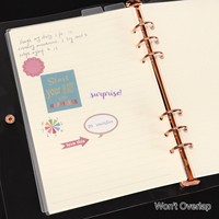 Séparateurs A5 à 6 trous en PP (Index transparent givré à 5 onglets pour agenda, accessoire pour feuilles mobiles) - Stock Chine, vente en gros disponible