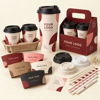 Gobelets en papier personnalisés avec logo, gobelets en papier biodégradables, gobelets en papier avec couvercle pour cafés, restaurants et plats à emporter