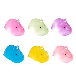 <b>Miniature</b> Rhinoceros Figurine Resin Animal Garden Ornament Lighted Desktop Decor Glossy Finish Multi Color Options - Product Image 1