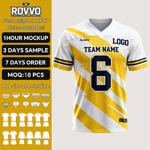 Camiseta de Fútbol Corta Ruiwo, Diseño Personalizado, Cuello en V Clásico, Transpirable, 100% Poliéster, Estampado Retro, Malla - Product Image 1
