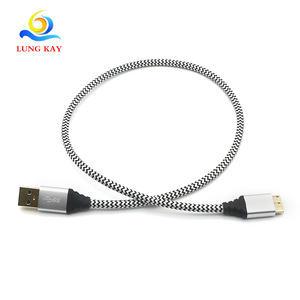Lung Kay <b>Usb</b> 3.0 Am <b>To</b> Micro B Braided <b>Cable</b> Blue Copper Wire Fast Charging Data <b>Cable</b> For Hard Drive And Devices - Product Image 3