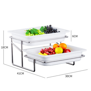 Alzata <span class=keywords><strong>per</strong></span> Torta Nuziale a 3 Piani in Acciaio Inox Riutilizzabile con Design Moderno <span class=keywords><strong>per</strong></span> Esposizione Alimenti e Catering Buffet - Product Image 1