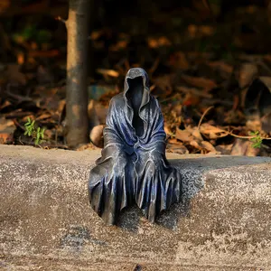 Reçine el sanatları mujeres desnudo korkunç siyah Robe gotik bahçe dekorasyon açık el sanatları süsler