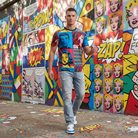 T-shirt OEM ODM Pop Art Graffiti avec impression de portrait de bande dessinée