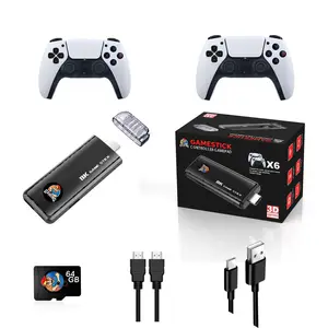 X6 Game Tv Stick Mini Classic 30000 Games 64GB HD Output 1080P Retro Video Game With 2 Consoles For Classic TV Gaming Box Stick