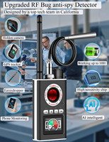 Détecteur GPS amélioré F88 avec écran LCD, détecteur de signaux RF sans fil, traceur GPS, détecteur d'appareils d'écoute réseau IP