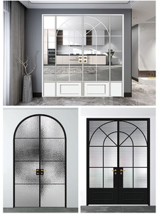 Customized Indoor Narrow Frame Bedroom Electric Aluminum Sliding Insulated Glass Door Balcony French Door Smart Sliding Door