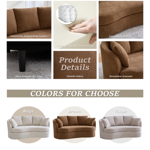 Venta de Fábrica, Muebles de Sala de Estar de Lujo, Sofás, Sofá de Tela Marrón con Cojín para Sala de Estar, Dormitorios - Product Image 3