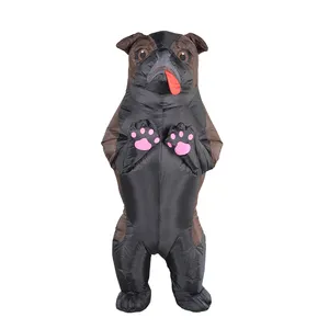 Venta caliente tamaño adulto Anime Cosplay tela de poliéster inflable Bulldog mascota disfraz para Navidad