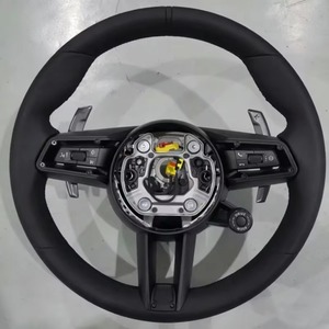 Volante Deportivo <span class=keywords><strong>T</strong></span> de Cuero Genuino Beige de 370 mm para <span class=keywords><strong>Porsche</strong></span> Cayman, Cayenne, <span class=keywords><strong>Macan</strong></span>, 718, Panamera, 911, Volante de Mejora para Automóvil - Product Image 5