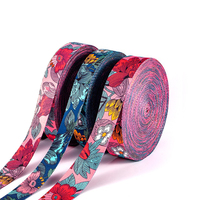 Sangle en polyester 100% à double face imprimée par sublimation haute ténacité, 38mm 50mm, motif floral, pour textile de maison et bandoulière de sac