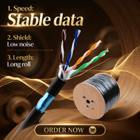 Kabel Ethernet Cat5e FTP Outdoor dengan Selubung Luar PE untuk Penggunaan Bawah Tanah & Luar Ruangan (Suplai Massal)