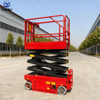 Plateforme élévatrice à ciseaux autopropulsée certifiée CE, 10 m, commande par joystick, utilisée pour l'installation et l'entretien des équipements d'usine.