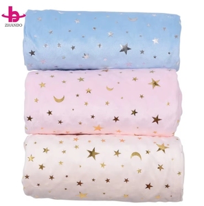 100% Polyester Đôi Lớp Cảm Ứng Siêu Mềm Mại Màu Hồng Minky Dot Bé Chăn Foil Bạc In Ném - Product Image 1