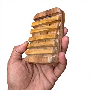 Jabonera Rectangular de Madera Ecológica, Estilo Moderno, Antideslizante, con Drenaje, para Baño y Cocina - Product Image 1