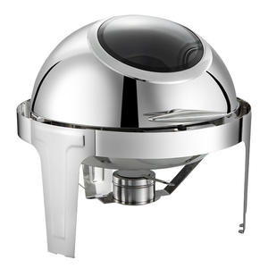 Juego de Recipientes para Calentar Comida Redondos, Modernos y Sencillos, de Acero Inoxidable Dorado de Lujo, para Catering, Buffet, Uso Doméstico y Comercial, OEM ODM - Product Image 1