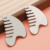 Outils de massage Gua Sha en métal pour le visage, outils de massage Gua Sha en acier inoxydable pour la relaxation de la tête, du visage et du corps, soins de la peau