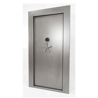 Porte blindée JIMBO moderne en acier argenté avec serrure à clavier numérique, haute sécurité, résistante au feu et anti-perçage pour villa et salle anti-panique