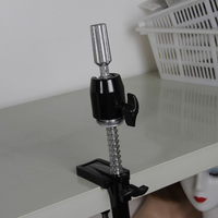 Support de perruque en gros avec pince en C, support de table rotatif en métal pour tête de mannequin, pince de fixation pour perruque et tête de poupée
