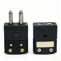 Connecteur de thermocouple standard de type J, mâle-femelle, en plastique noir, mini prise, adaptateur de borne pour four de traitement thermique