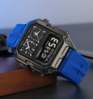 Jam Tangan Digital Pria Tough Sports Skmei 2580 Tampilan Waktu Ganda Alarm Stopwatch Tahan Air Analog Outdoor untuk Pria