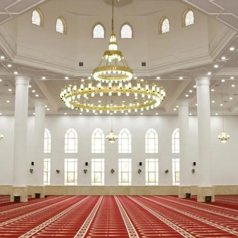 Projeto de personalização masjid lustre islâmico, grande igreja de luxo de ouro, mosquiteiro, iluminação, lustre de cristal