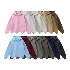 Felpa con Cappuccio da <span class=keywords><strong>Uomo</strong></span> di Alta Qualità, <span class=keywords><strong>Taglie</strong></span> <span class=keywords><strong>Forti</strong></span>, con Zip, Stile Americano, Vestibilità Ampia, Tinta Unita, Foderata in Pile, Spessa, Casual - Product Image 1