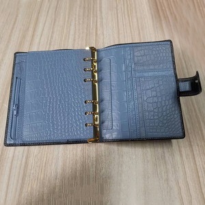 Couverture de carnet A5 en cuir croco noir |   Agenda en cuir PU de qualité supérieure |   Également disponible sans anneaux pour demi-lettre - Product Image 4