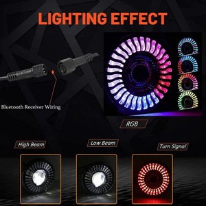 Projecteurs LED ronds de 7 pouces, feux de jour RGB avec effet de poursuite, fonctions de clignotants blancs + ambre pour Jeep - Product Image 4
