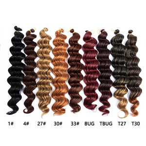 Vente en gros 22 pouces 80 grammes synthétique Deep Twist Boho Beach Wave tresses Crochet tressage cheveux pièces jointes cheveux en vrac océan vague torsion - Product Image 2