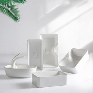 Vente chaude <span class=keywords><strong>Blanc</strong></span> Rectangle Céramique Art Lavabo Lavabo Lavabo <span class=keywords><strong>Blanco</strong></span> Lavabos De Comptoir De Salle De Bains Personnalisés - Product Image 3