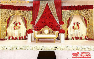 ฉากหลังงานแต่งงานสุดหรูทันสมัย แผงไฟเบอร์สีทองสำหรับตกแต่งงานแต่งงาน - Product Image 3