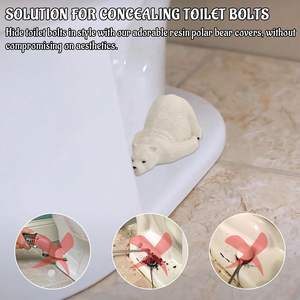 Cubiertas de pernos de inodoro de oso Polar, <span class=keywords><strong>tapa</strong></span> decorativa duradera para inodoro y tapas de <span class=keywords><strong>tanque</strong></span>, tapas de pernos para baño, cocina, inodoro - Product Image 2