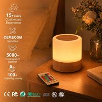 Nouvelle télécommande de bureau tactile moderne LED Veilleuse à grain de bois colorée Modèle chaud pour chambre à coucher Atmosphère Pat