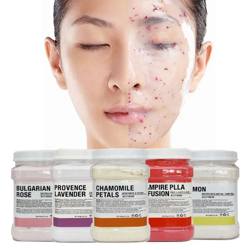 Private Label Low MOQ DIY Peel Off Facial Natural Organic Jelly Face Mask Whitening Hydrojelly Rose Jelly Mask Powder
