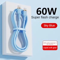 Câble de charge rapide en silicone liquide souple CE 60W, résistant au froid, Type-C USB-C pour iPhone 15 16 17 iPad