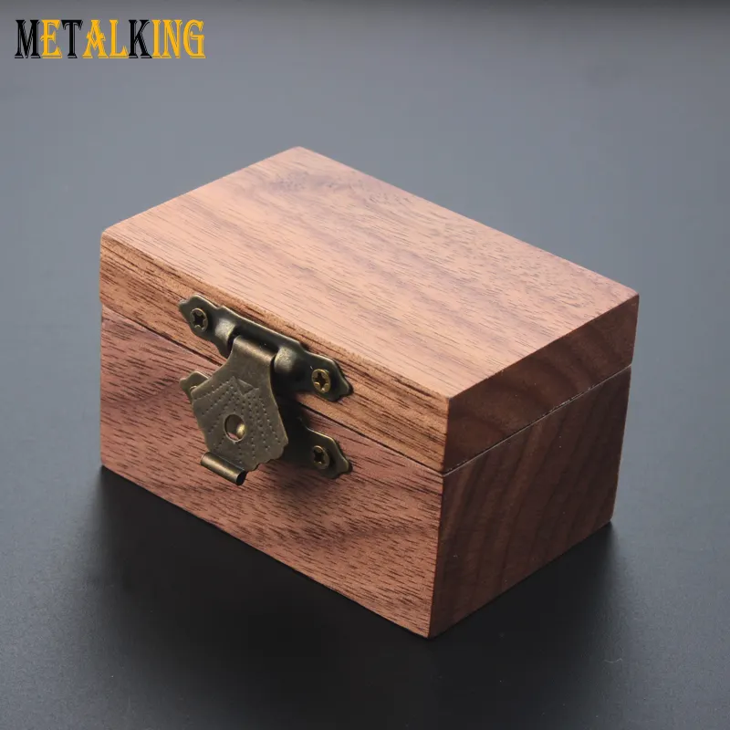 Kotak cincin kayu padat kotak kayu kenari kotak perhiasan hitam kayu perhiasan 100 buah kemasan perhiasan mode 30g-35g 5-7days Blu-007