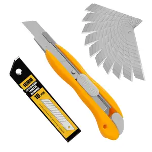安全刀可伸缩刀片切纸刀快扣刀片实用刀，带ABS塑料手柄