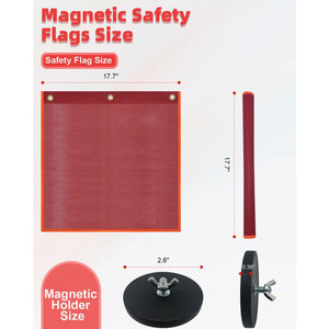 Truck Towing Equipment PVC 18*18 Inches Safety Warning <strong>Flag</strong> Mesh Magnetic <strong>Red</strong> <strong>Flags</strong> Oversize Load <strong>Flag</strong> - Product Image 5