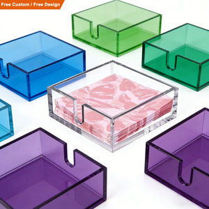 Caja de Almacenamiento de Escritorio de Lujo, Moderna, Ecológica, Portátil, de Acrílico Transparente, Porta Servilletas y Bandeja para Pañuelos, para Uso en el Hogar y Hoteles - Product Image 2