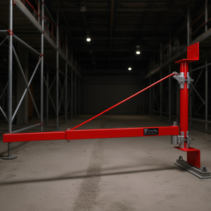 Support de palan électrique D0100HAD60Y, capacité 1320 lb, acier rouge, cadre de levage pivotant à 180° pour la manutention des matériaux - Product Image 2