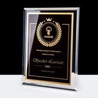 Plaque de cristal A4 en cristal, Rectangle et de haute qualité, cadre de certificat avec gravure personnalisée